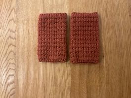 Handgestrickte Pulswärmer Amedisli Rostrot