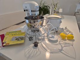 KitchenAid Küchenmaschine weiss inkl. Eis-Maker und Zubehör