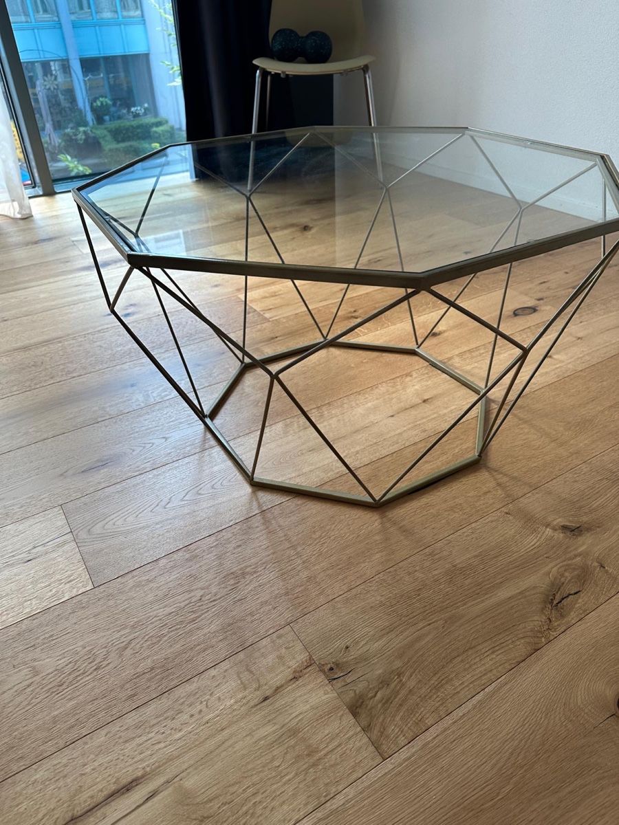 Tische: Couchtisch Geometrisch Glas Metall Messing Optik – Neu (gemäss Beschreibung) aus Basel von romaeasmil 1