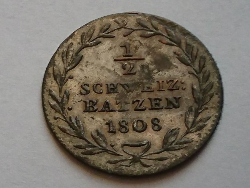 Tutti le monete: Schaffhausen: 1/2 Batzen 1808 – Usato da Pfungen venduto da Aguti77 1