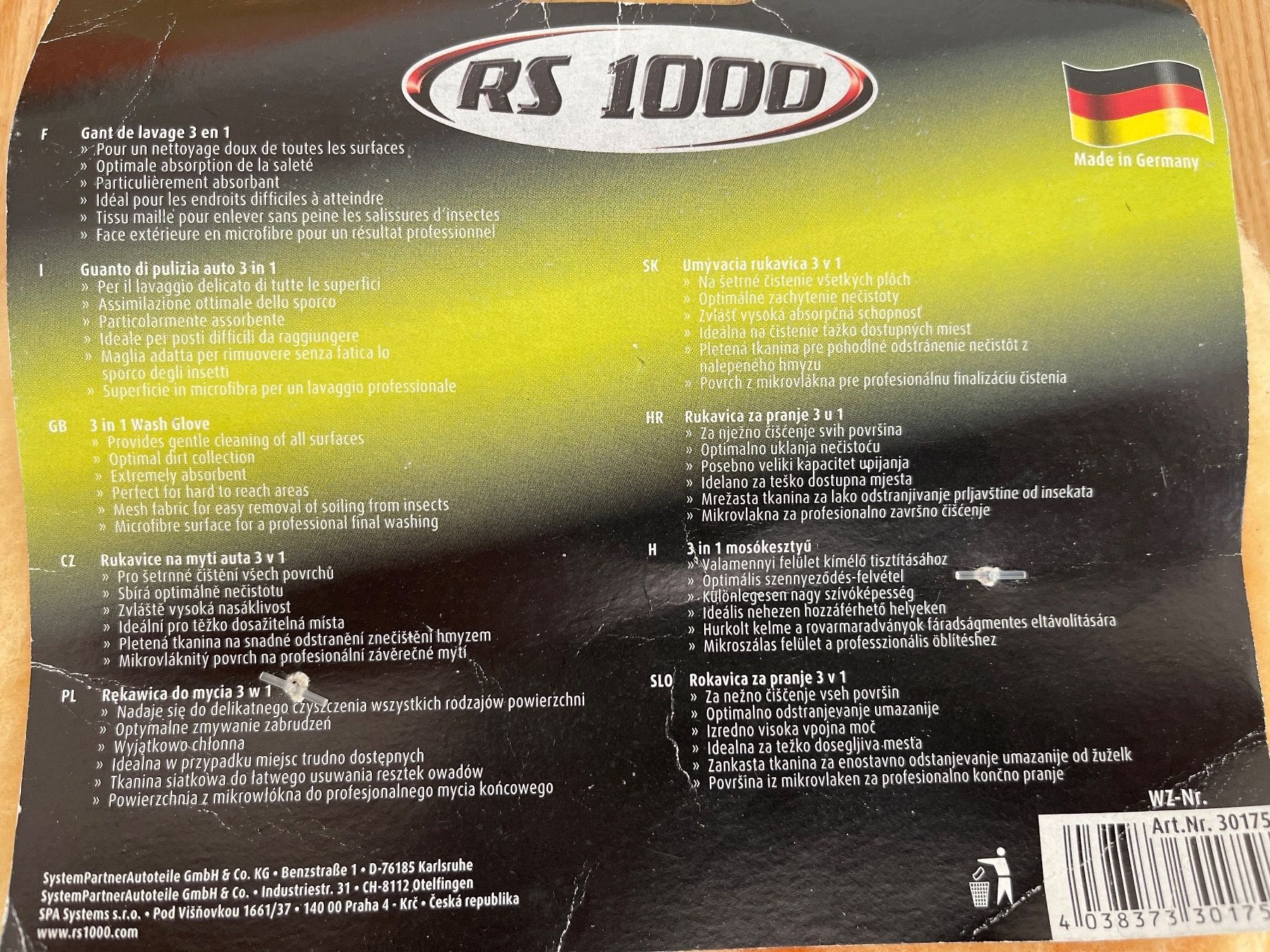 Guanti & manicotti: Waschhandschuh RS 1000 3 in 1 – Nuovo e nell'imballaggio originale da Wettingen venduto da Kawasaki987 1