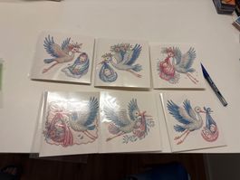 Diamant Paiting Karten Geburt