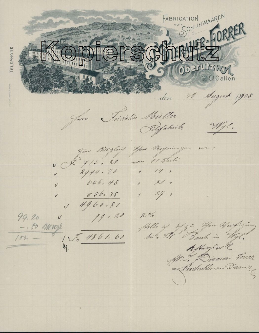 Cartoline postali: SG Oberuzwil - Litho – Usato da Schindellegi venduto da stationary 1