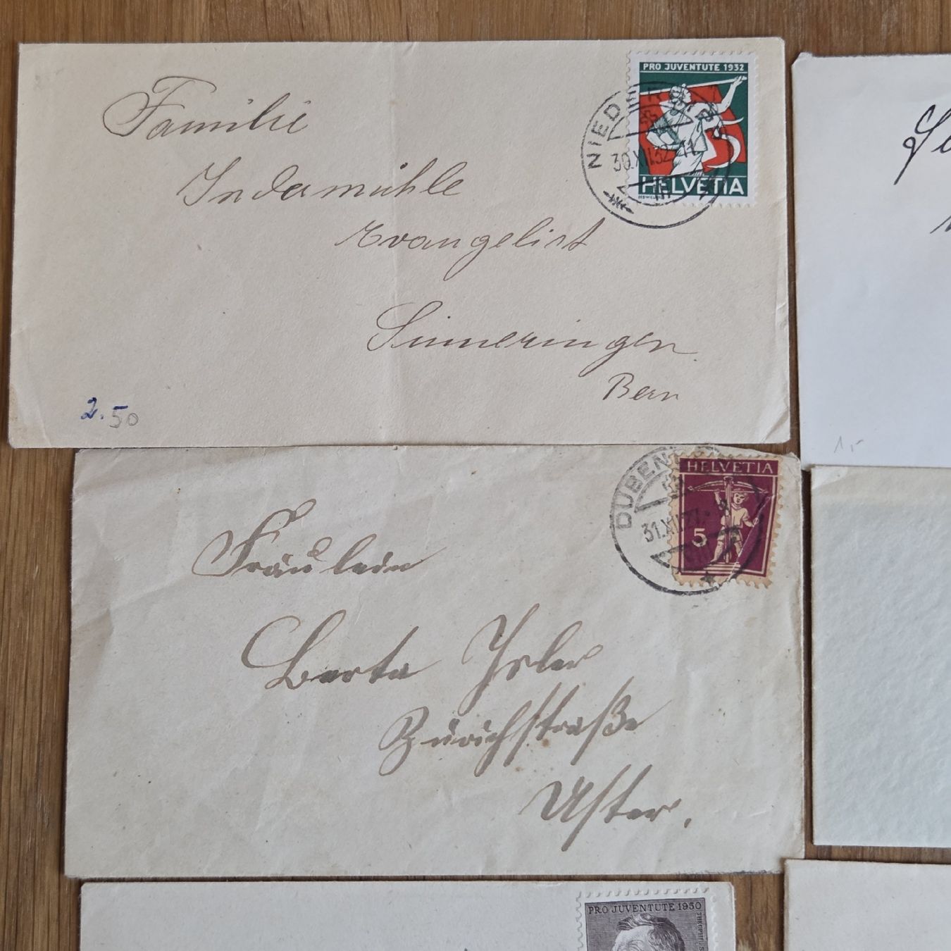 Alle Briefmarken: 10 Antike kleine Glückwunsch Briefcouvert.. – Gebraucht aus Stans von Ducati16 9