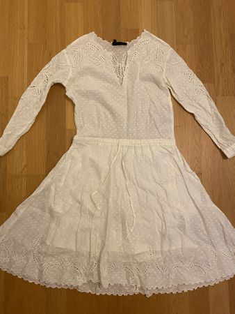 The Kooples Kleid offwhite mit Stickereien Gr. XS/S Baumwoll