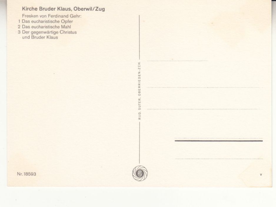 Cartes postales: Oberwil Kirche Bruder Klaus ca. 1970 – D'occasion à Bürglen TG par StampGraf 1