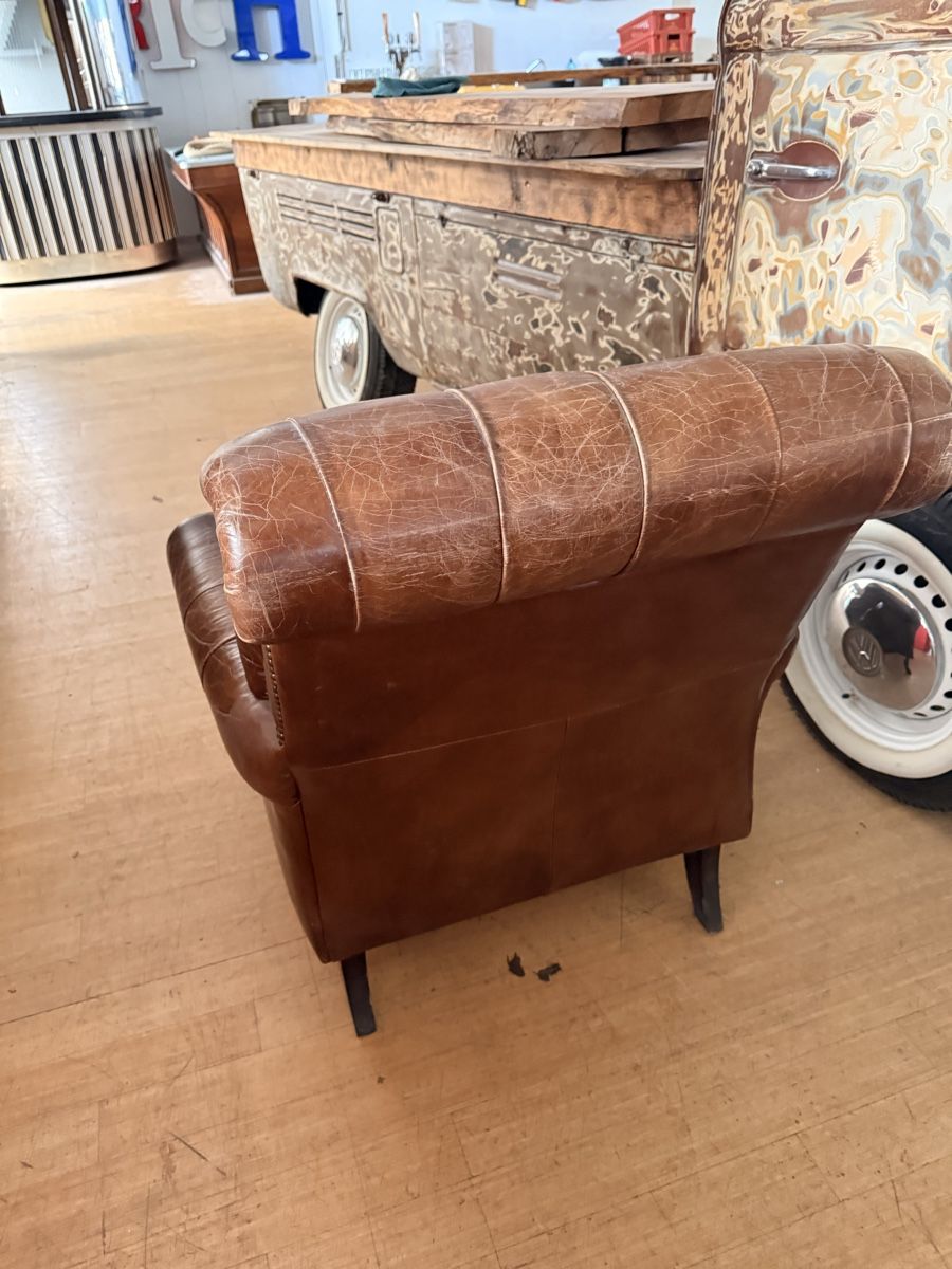 Chesterfield Poltrone: Chesterfield Sessel echt Leder braun – Usato da Zürich venduto da Moreandmore 4