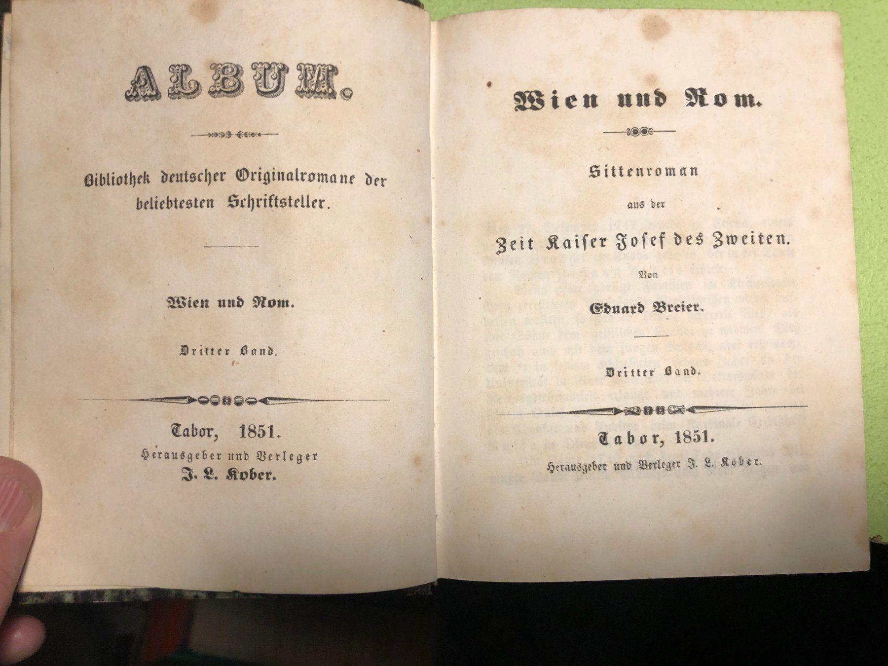 Bücher: Eduard Breier: Wien und Rom 1-4, 2 Bde. – Gebraucht aus Zürich von allp 6