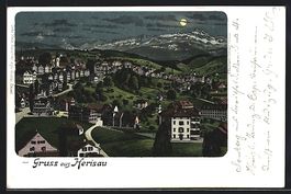 Litho Herisau, Teilansicht bei Mondschei