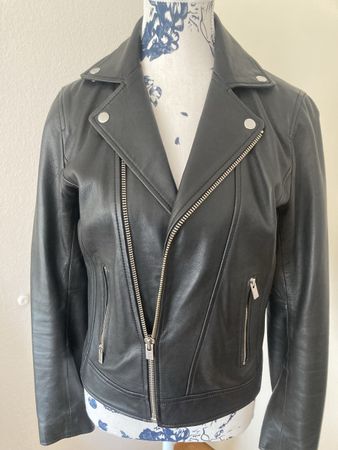 Lederjacke The Kooples schwarz Lammleder sehr guter Zustand