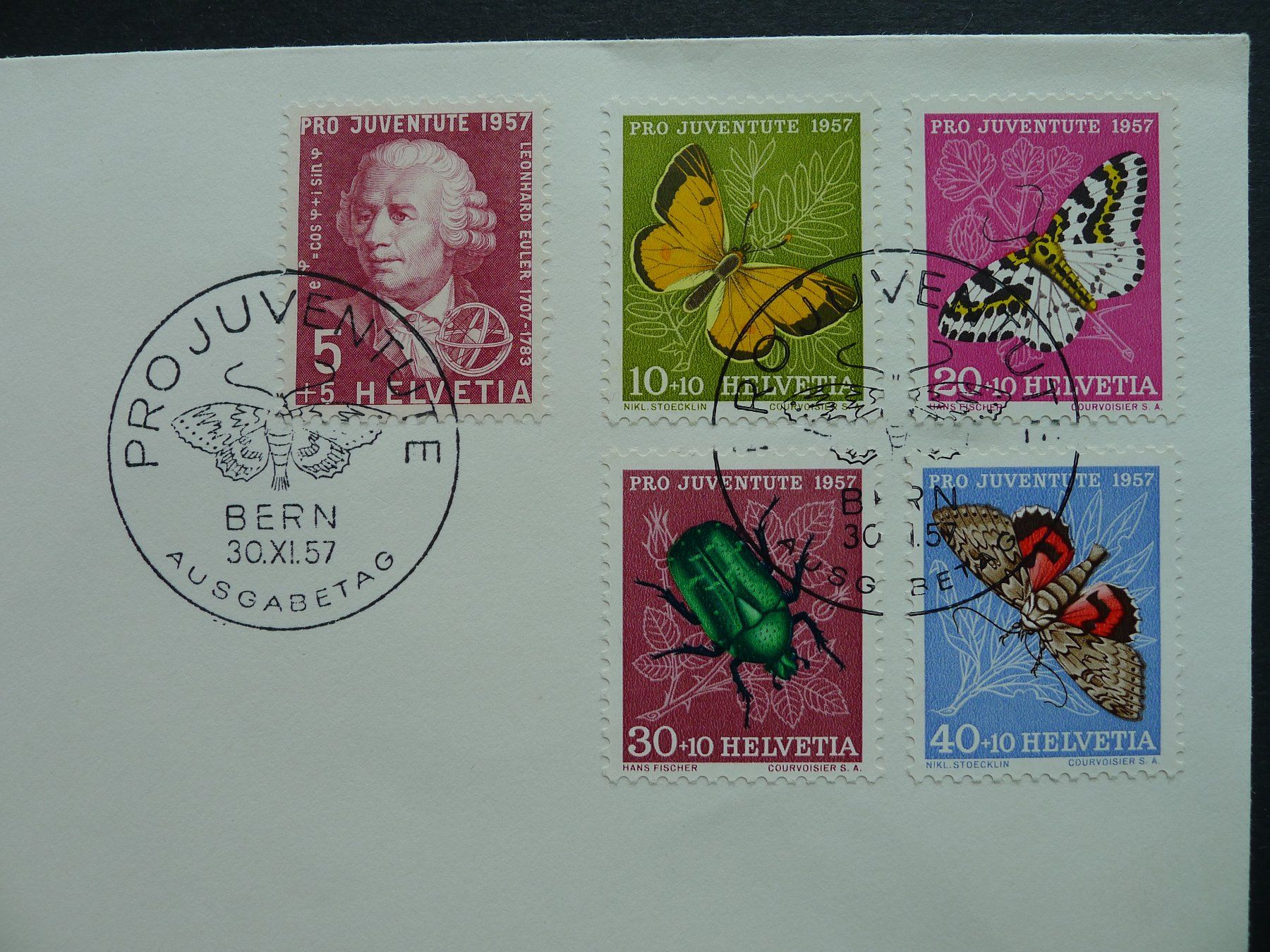 Alle Briefmarken: 1957 PJ FDC, schmales US-Format, selten! – Gebraucht aus Ebikon von SilvioFreund 1