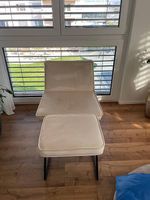 Samt Sessel mit Hocker