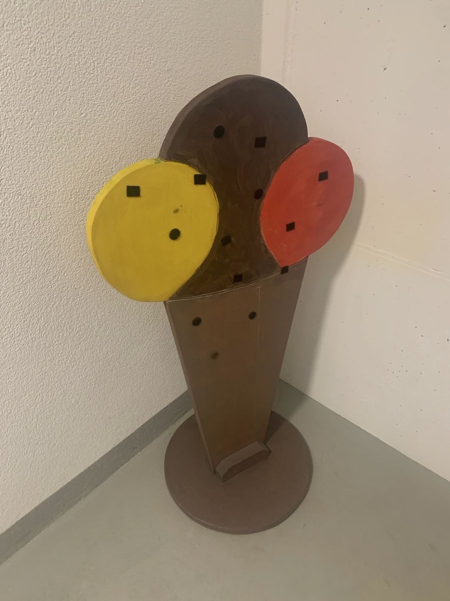 Schilder: Kundenstopper Eiswaffel Holz massiv – Gebraucht aus Einsiedeln von gastroinventar 4