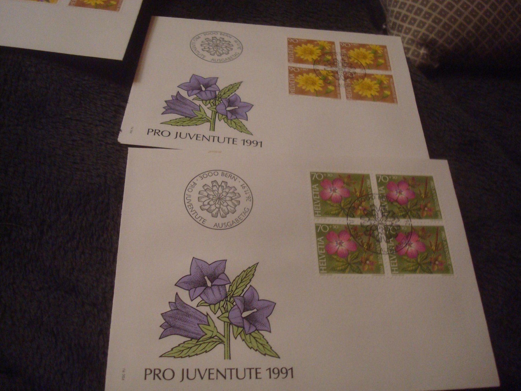 Tutti i francobolli: PJ 1991 FDC Serie einzeln u 4er – Usato da Gordola venduto da Polentaefung 3