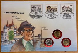 GEORGES SIMENON ** NUMISBRIEF  ** SCHWEIZ - BELGIEN