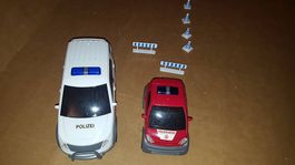 Polizei und Feuerwehrautos