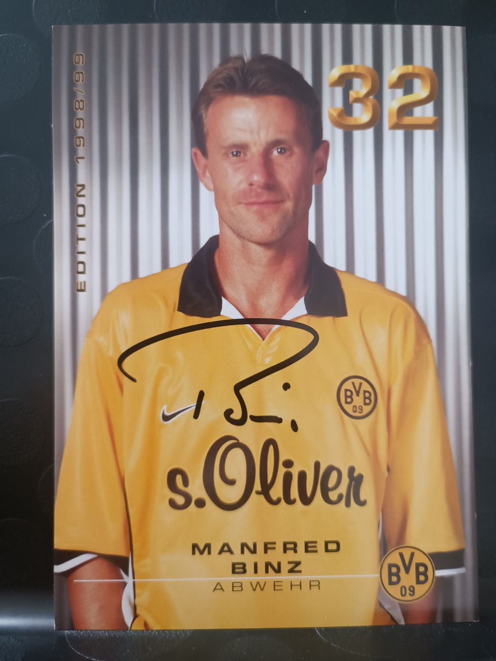 Autografi: Manfred Binz - BVB - Handsignierte alte Karte – Usato da Menziken venduto da Artographs