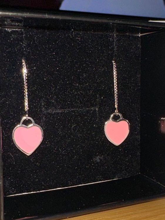 Orecchini Cuore Argento 925 Con 'I Love You Forever' - Zirconi Cubici Rosa - Foto 3