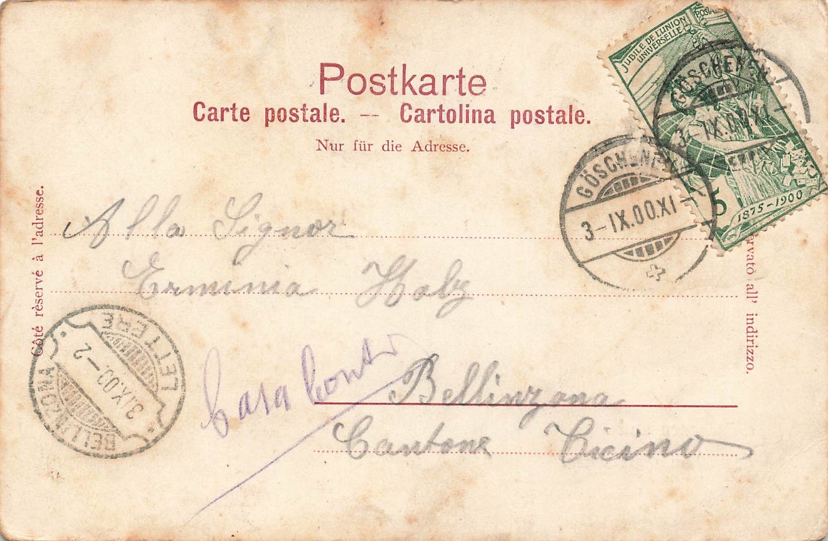 Cartoline postali: Göschenen und der dammagletscher – Usato da Biasca venduto da Blenio71 1