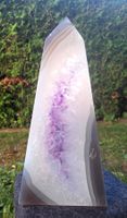 💜✨ Einzigartiger Amethyst-Achat Obelisk funkelnder Druse