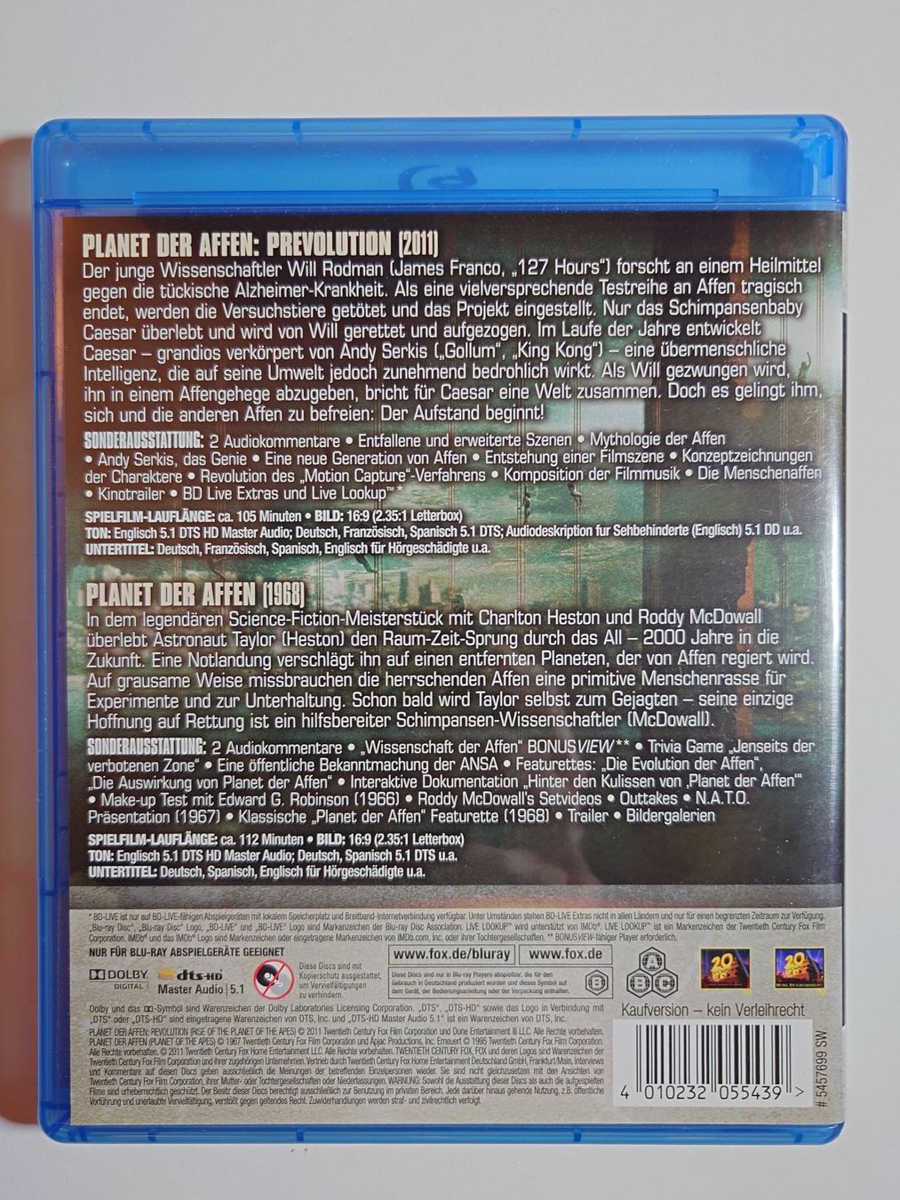 Alle DVDs: Planet der Affen (1968) + Prevolution, 2 Blu-Ray Set – Gebraucht aus Kaiseraugst von  1