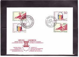 1988 FDC Costa Rica-Liechtenstein Komb. aus ABO