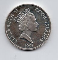 (322) Cook Island, 50 Dollars, 1991, Kolumbus, 1 Unze, pp