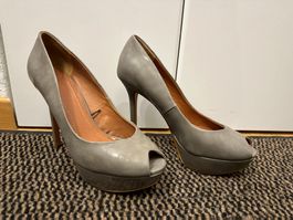 High Heels Peeptoe grau Gr. 37