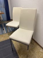 Esszimmerstühle weiss mit Metallgestell, 4er Set