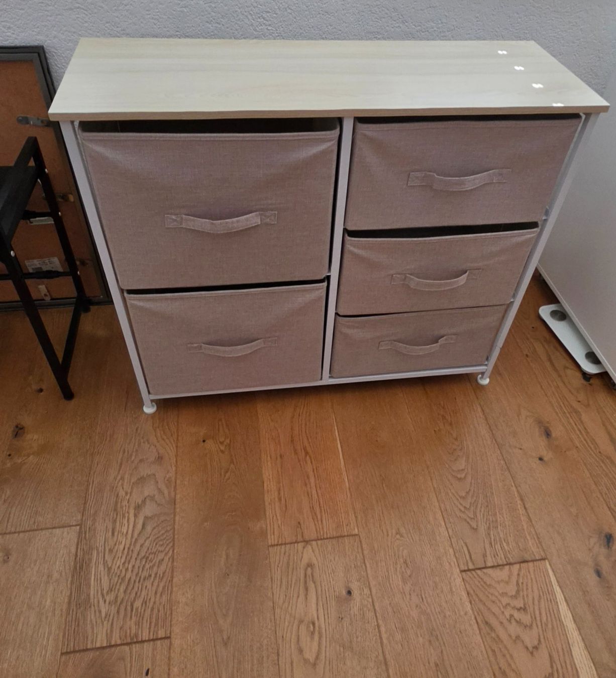 Commodes: Kommode mit 5 Stoffschubladen, ca. 84x70x30cm beige – D'occasion à Fraubrunnen par wol_ql9p