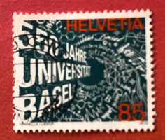 Nr.1348 mit Stempel 550 Jahre Universität Basel 2010   