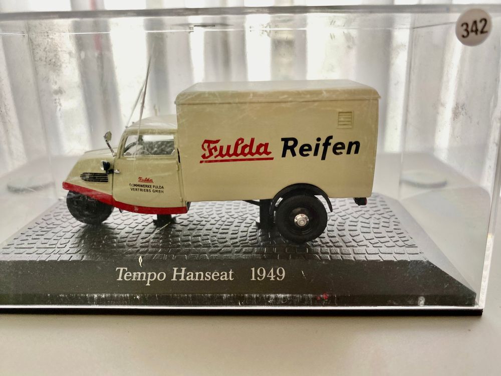 Tempo Hanseat 1949 Fulda Reifen Atlas DDR 1-43 342 Spiegel r 1
