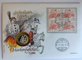 Numisbrief Sechseläuten 1984 mit Silber ab 1 Fr. !!