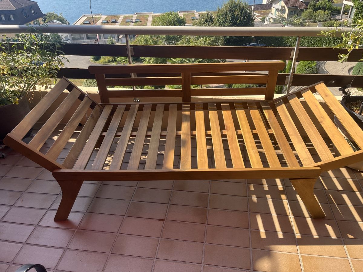 Divani: Garten/Balkon Sofa Liege Holz   – Usato da Weggis venduto da Taisvis 3