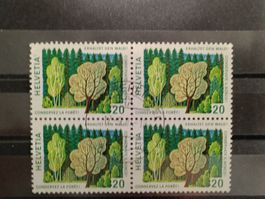 1976 100 Jahre Forstgesetz Viererblock Vollstempel