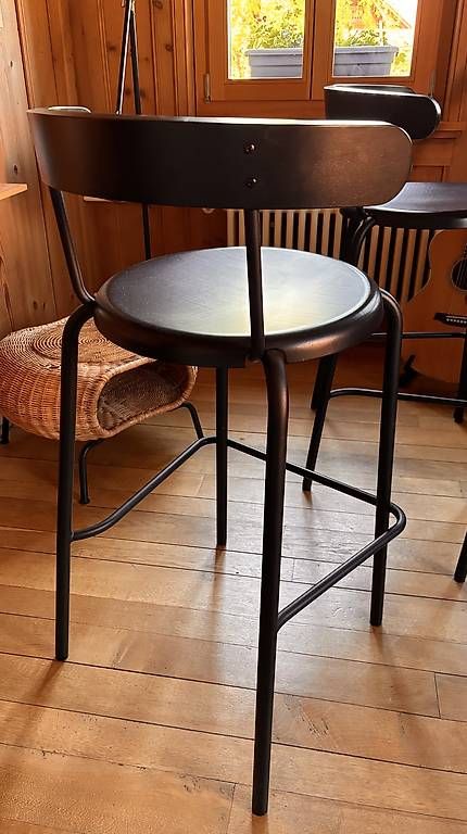Sgabelli: 4 Tabourets de bar IKEA YNGVAR, noir anthracite – Usato da Estavannens venduto da son_rnf2 1