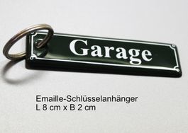Emaille-Schlüsselanhänger Garage - neu