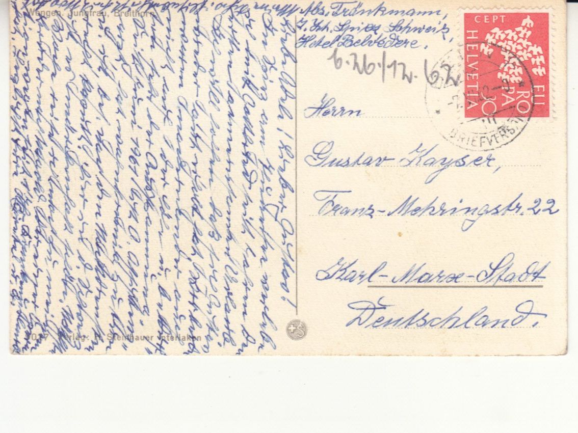 Cartes postales: Wengen 1962 – D'occasion à Bürglen TG par StampGraf 1