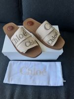 Nagelneue Chloe Woody Pantoletten in beige