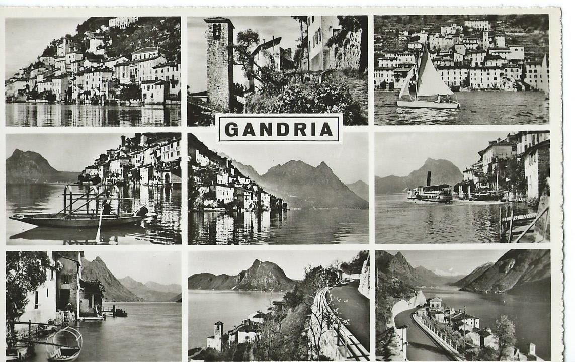 Cartoline postali: 3 Ansichtskarten Lugano, Morcote, Gandria – Usato da Brunnen venduto da Artemis53 2
