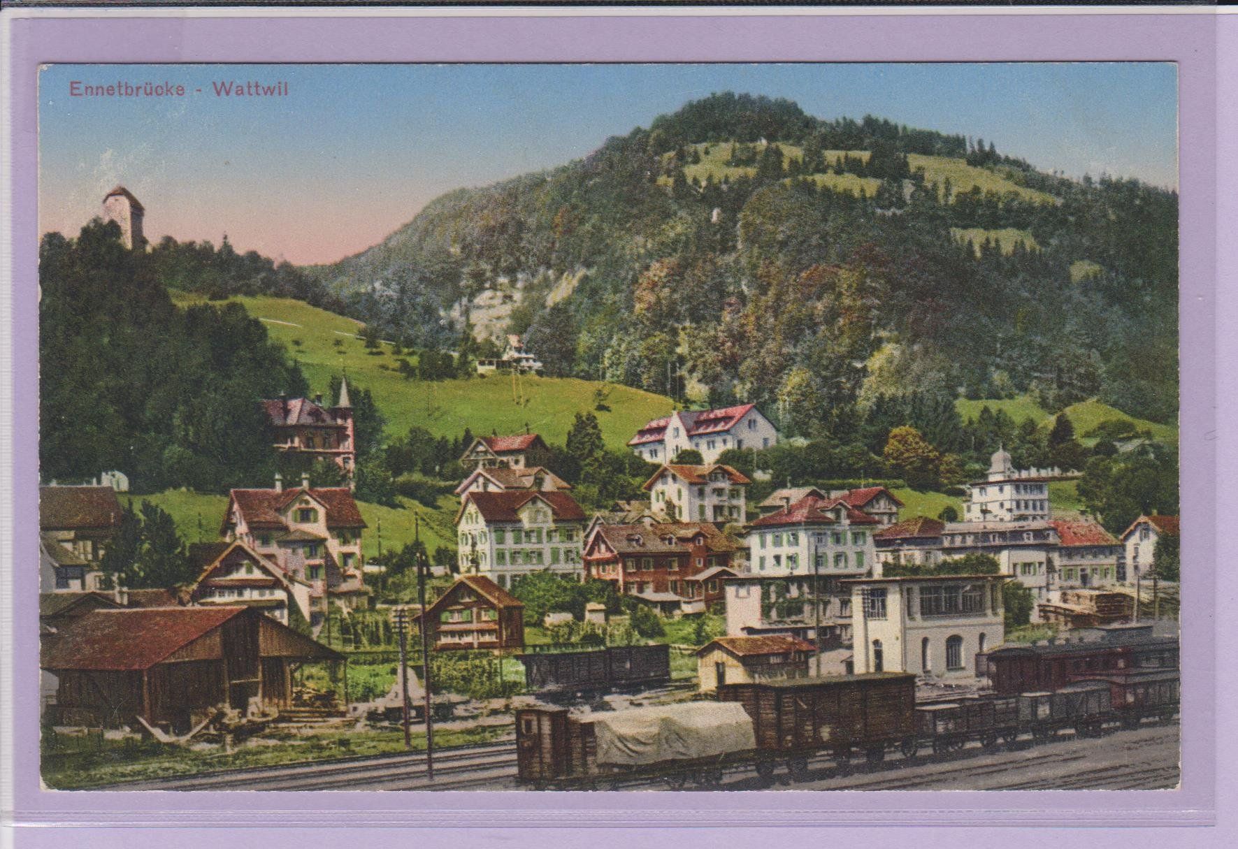 Cartoline postali: Ennetbrücke - Wattwil   :   alte Ansichtskarte von 1925 – Usato da Vitznau venduto da Ropaku