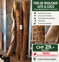 Lot de rouleaux jute et coco pour jardinage 2m état neuf