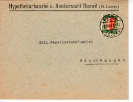 Brief, Hypothekarkanzlei u. Konkursamt Ruswil 1921