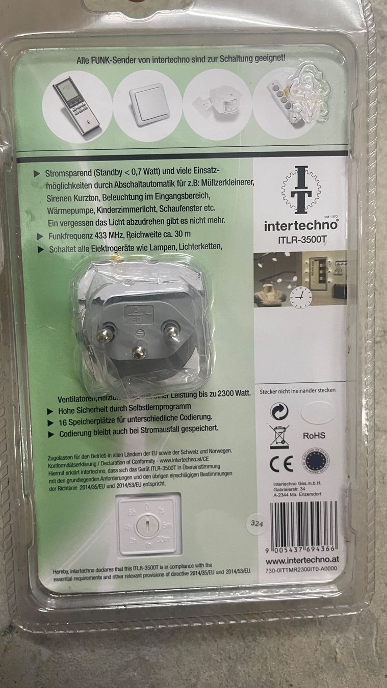 Intertechno Fiches d'alim.: Funkempfänger ITLR 3500 T, mit Abschaltautomatik – Neuf avec emballage d'origine à Basel par Balthazara 1