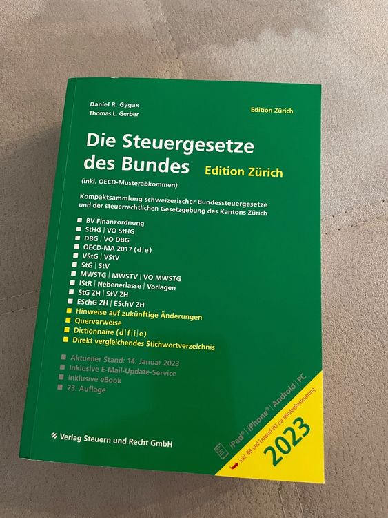 Die Steuergesetze Des Bundes Edition Zürich 2023 | Kaufen Auf Ricardo