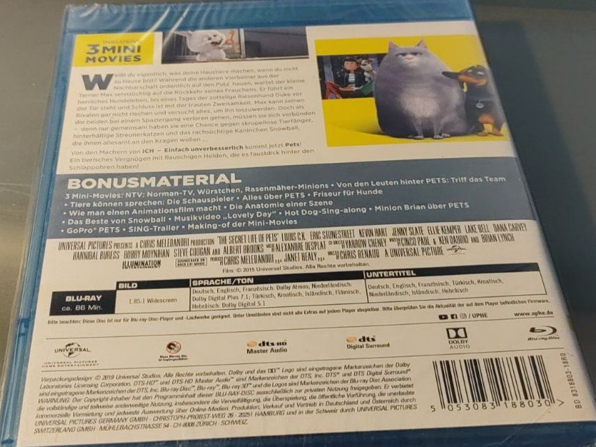 Tutti i DVDs: Pets Blu-Ray Original Verpackt – Usato da Dottikon venduto da Oldyfreak 1