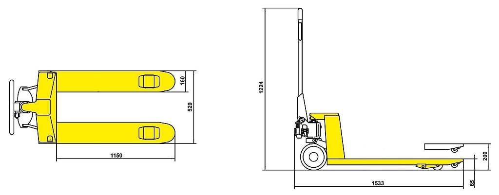 Carrelli elevatori e a forche: AMEX GH 1150 / 2.5 GABELHUBWAGEN – Nuovo e nell'imballaggio originale da Rüthi (Rheintal) venduto da Toptool-1 1