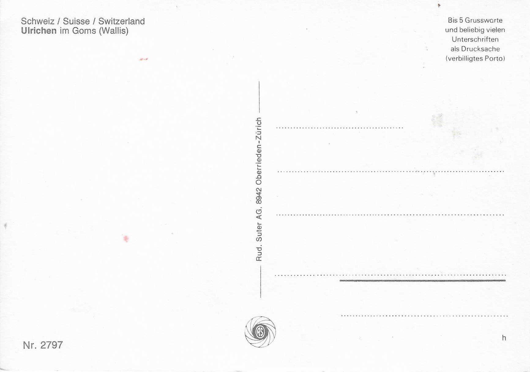 Cartes postales: Ulrichen VS – Neuf (Voir description) à Rothrist par Stranglehold 1