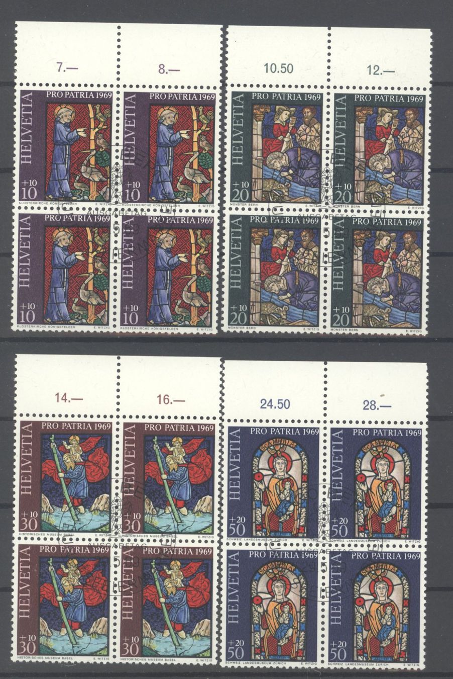 Tutti i francobolli: Pro Patria, 1969, Viererblock, ET – Usato da Willisau venduto da Vollstempel