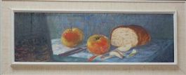Stilleben Brot und Äpfel – Fritz Brand (1915–1998)